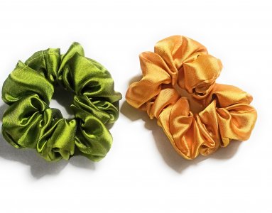 hair clips and hair accessories Womens Accessories Headbands Urban Outfitters Meta Print Satin Scrunchie 2-pack 
